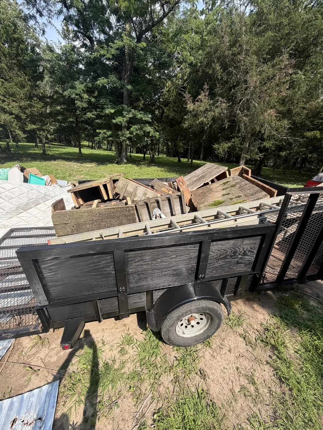Loaded trailer after a junk removal job in the KC metro